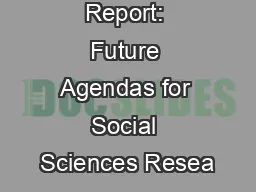 The METRIS Report: Future Agendas for Social Sciences Resea
