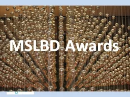 MSLBD Awards