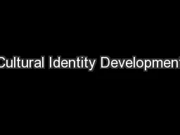 Cultural Identity Development