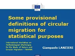 Some provisional definitions of circular migration for stat