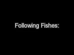 Following Fishes: