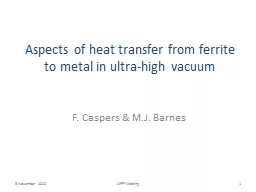 Aspects of heat transfer from ferrite to metal in ultra-hig