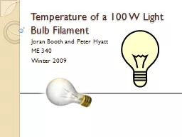 Temperature of a 100 W Light Bulb Filament