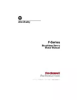 FSeries Brushless Servo Motor Manual AllenBradley  IntroProduct Notice Use of Motors Servo