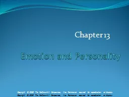 Emotion and Personality