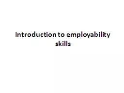 Introduction to employability skills