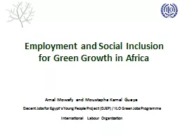Employment and Social Inclusion for Green Growth in Africa