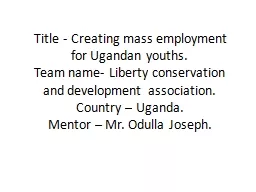 Title - Creating mass employment for