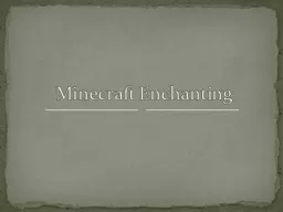 Minecraft Enchanting