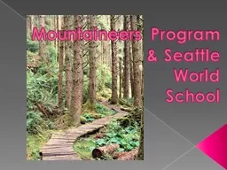 Mountaineers Program & Seattle