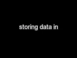storing data in