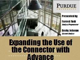 Expanding the Use of the Connector with Advance