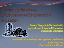 Encore Agribusiness Entrepreneurship Extension Education