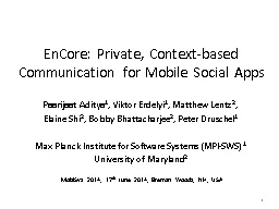 EnCore: Private, Context-based Communication for Mobile Soc