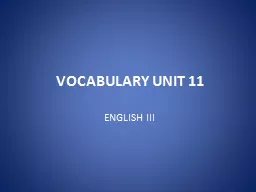 VOCABULARY UNIT 11
