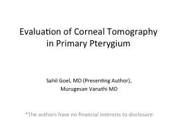 Evaluation of Corneal Tomography in Primary Pterygium