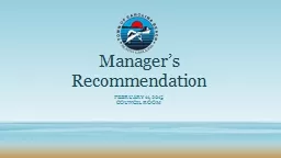 Manager’s Recommendation