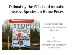 Estimating the Effects of Aquatic Invasive Species on Home