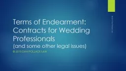 Terms of Endearment:  Contracts for Wedding Professionals