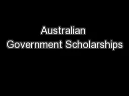 Australian Government Scholarships