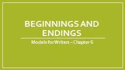 Beginnings and endings