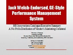 Jack Welch-Endorsed, GE-Style Performance Management System
