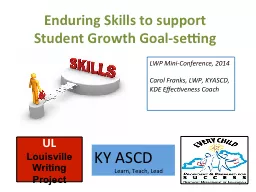Enduring Skills to support Student Growth Goal-setting