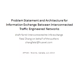 Problem Statement and Architecture for Information Exchange