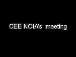 CEE NOIA’s  meeting