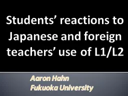 Students’ reactions to Japanese and foreign teachers’ u