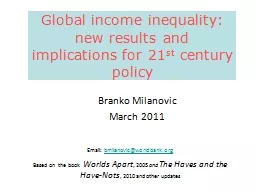 Global income inequality: new results and implications for