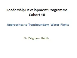 Approaches to Transboundary Water Rights