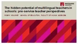 The hidden potential of multilingual teachers in schools: p