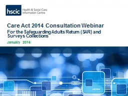 Care Act 2014 Consultation Webinar