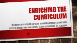 Enriching the curriculum