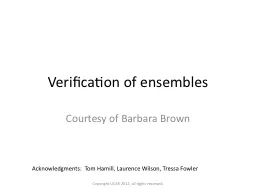 Verification of ensembles