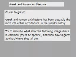 Greek and Roman Architecture: