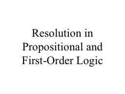Resolution in Propositional
