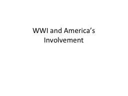 WWI and America’s Involvement