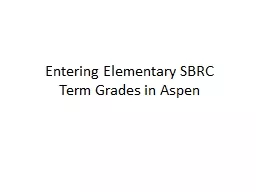 Entering Elementary SBRC