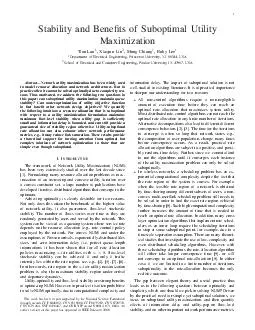 Stability and Benets of Suboptimal Utility Maximization Tian Lan  Xiaojun Lin  Mung Chiang