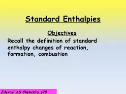 Standard Enthalpies