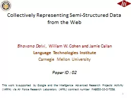 Collectively Representing Semi-Structured Data from the Web