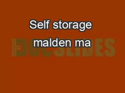 Self storage malden ma