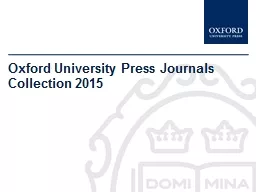 Oxford University Press Journals Collection 2015