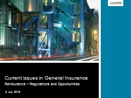 Current issues in General Insurance