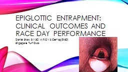 EPIGLOTTIC ENTRAPMENT: Clinical outcomes and race day perfo