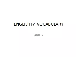 ENGLISH IV	VOCABULARY