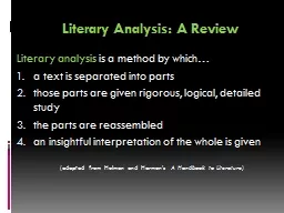 Literary Analysis: A Review