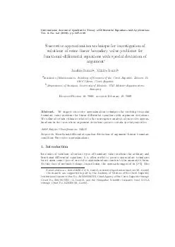 International Journal of Qualitative Theory of Dierentia l Equations and Applications